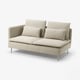 SÖDERHAMN Compact 3-seat sofa with open end, Fridtuna light beige