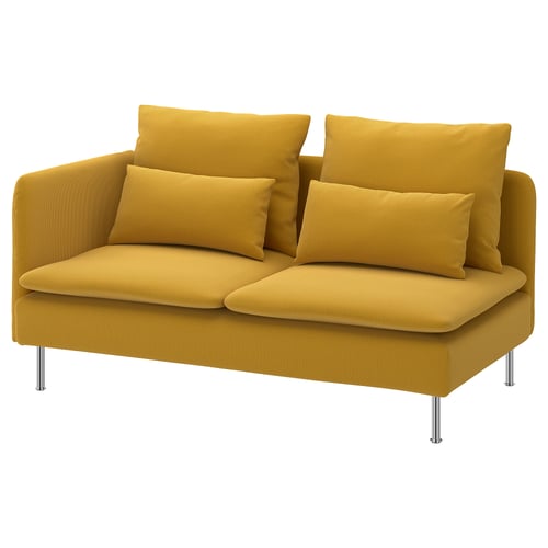 SÖDERHAMN Compact 3-seat sofa with open end, Kelinge dark yellow