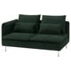 SÖDERHAMN Compact 3-seat sofa with open end, Tallmyra dark green