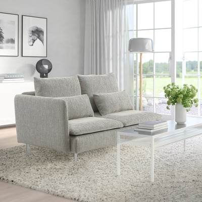 SÖDERHAMN Compact 3-seat sofa with open end, Viarp beige/brown
