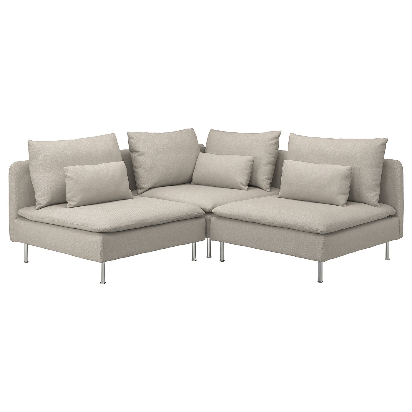 SÖDERHAMN corner sofa, 3-seat, Fridtuna light beige - IKEA