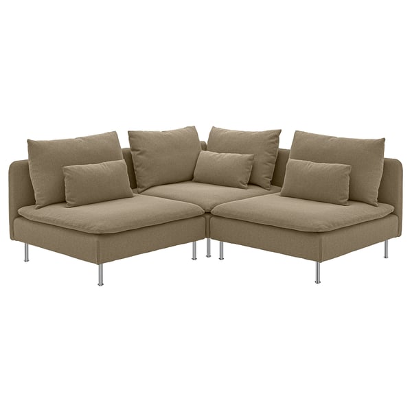 SÖDERHAMN Corner sofa, 3-seat, Johanneshov brown-beige