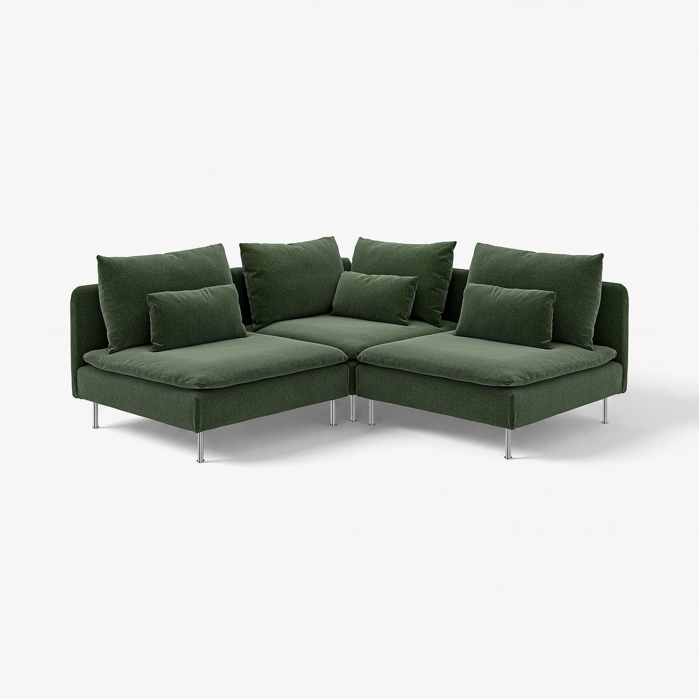 SÖDERHAMN corner sofa, 3-seat, Johanneshov dark green - IKEA