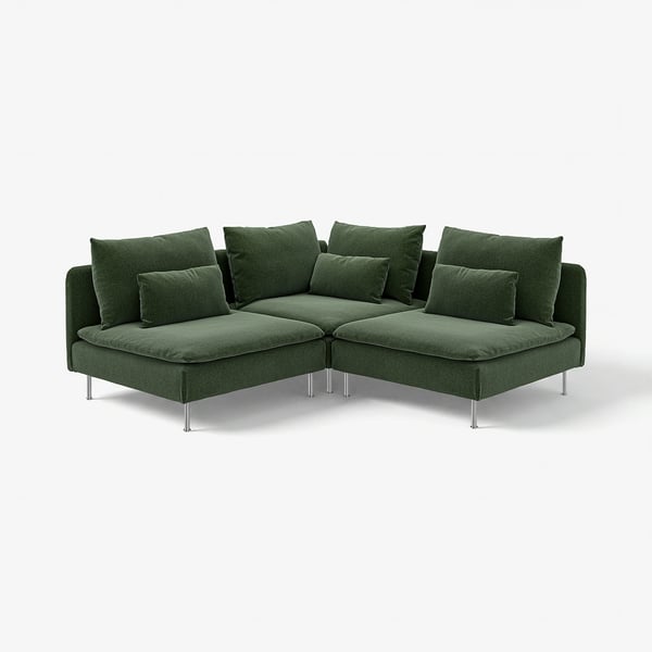 SÖDERHAMN Corner sofa, 3-seat, Johanneshov dark green