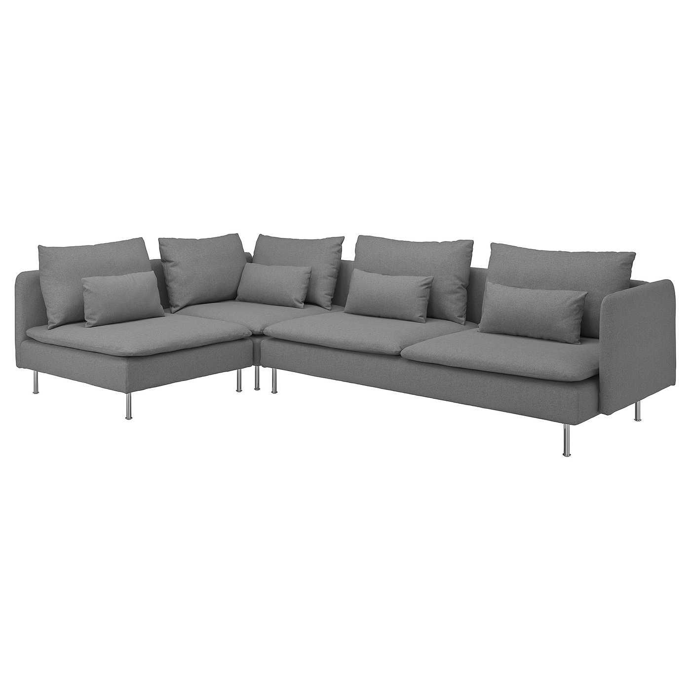SÖDERHAMN corner sofa, 4-seat, with open end/Kelinge grey