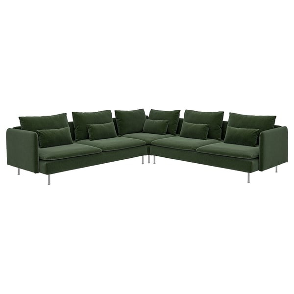 SÖDERHAMN Corner sofa, 6-seat, Johanneshov dark green