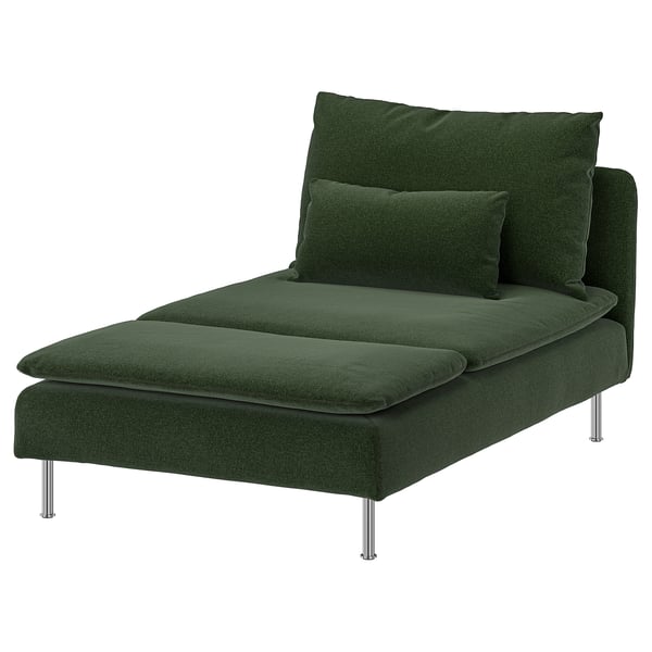 SÖDERHAMN Cover for chaise longue section, Johanneshov dark green