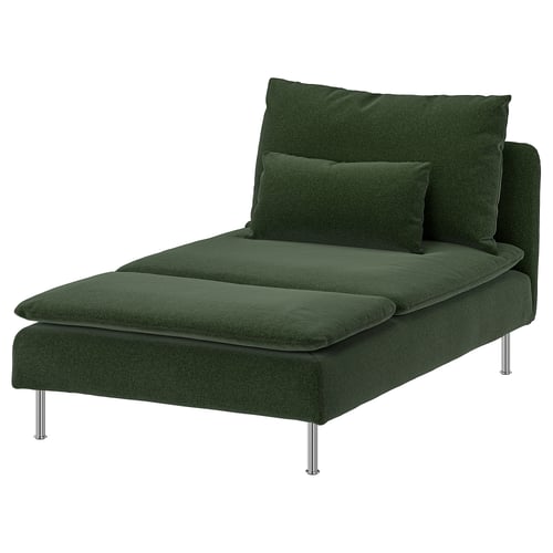 SÖDERHAMN Cover for chaise longue section, Johanneshov dark green
