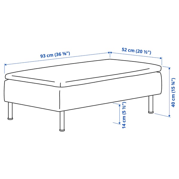 SÖDERHAMN Footstool, Fridtuna dark grey, 93x52 cm