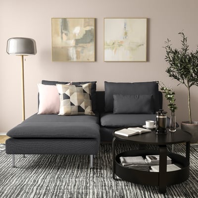 SÖDERHAMN Footstool, Fridtuna dark grey, 93x52 cm