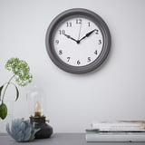 SÖNDRUM Wall clock, grey, 35 cm