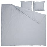 SOLFIBBLA Duvet cover and 2 pillowcases, white blue/stripe, 200x200/50x60 cm