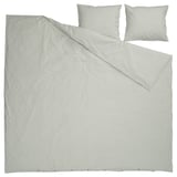 SOLFIBBLA Duvet cover and 2 pillowcases, white green/stripe, 200x200/50x60 cm