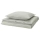 SOLFIBBLA Duvet cover and pillowcase, white green/stripe, 150x200/50x60 cm
