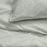 SOLFIBBLA Duvet cover and pillowcase, white green/stripe, 150x200/50x60 cm