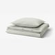 SOLFIBBLA Duvet cover and pillowcase, white green/stripe, 150x200/50x60 cm