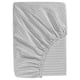 SOLFIBBLA Fitted sheet, grey white/stripe, 90x200 cm