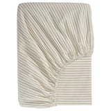 SOLFIBBLA Fitted sheet, white beige/stripe, 80x200 cm