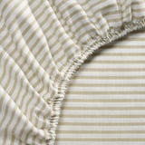 SOLFIBBLA Fitted sheet, white beige/stripe, 80x200 cm
