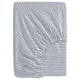 SOLFIBBLA Fitted sheet, white blue/stripe, 120x200 cm