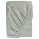 SOLFIBBLA Fitted sheet, white green/stripe, 120x200 cm
