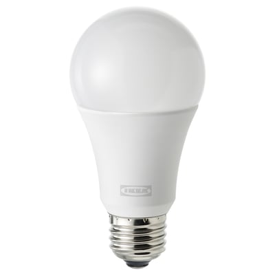 SOLHETTA LED bulb E26 1520 lumen, dimmable/globe opal white