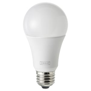 A single white SOLHETTA led bulb with a smooth design and a metallic base.