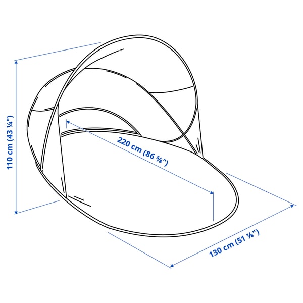SOMMARVIND popup sun/wind shelter, green, 220x130 cm IKEA
