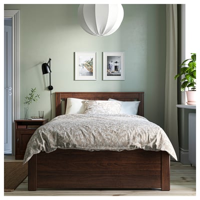 SONGESAND Bed frame, brown, 120x200 cm
