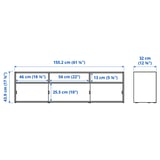 SPIKSMED TV storage combination, light grey, 215x32x96 cm