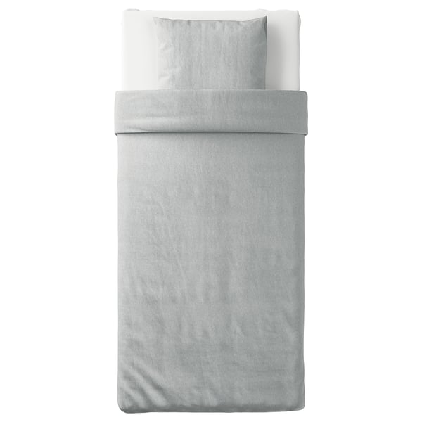 SPJUTVIAL Duvet cover and pillowcase, light grey/mélange, 150x200/50x60 cm