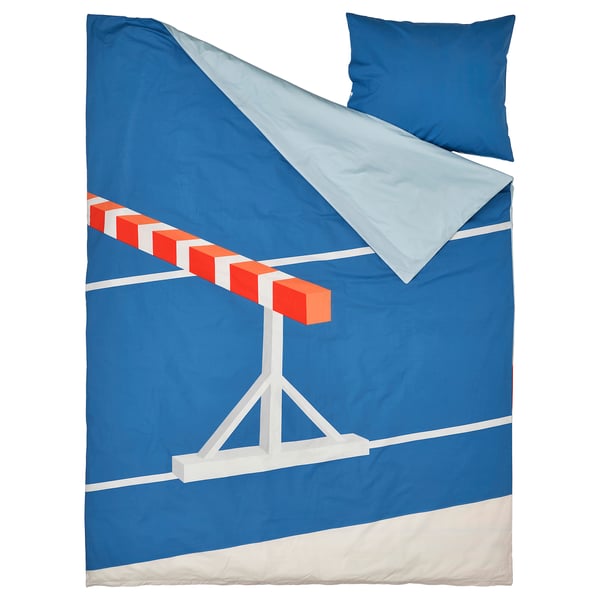 SPORTSLIG Duvet cover and pillowcase, running track, 150x200/50x60 cm