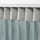 STENFRÖ Sheer curtains, 1 pair, turquoise/with heading tape, 145x250 cm