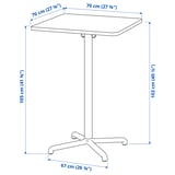 STENSELE Bar table, anthracite/anthracite, 70x70 cm