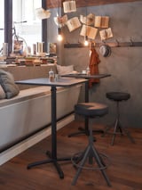 STENSELE Bar table, anthracite/anthracite, 70x70 cm