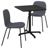 STENSELE / KARLPETTER Table and 2 chairs, anthracite anthracite/Gunnared medium grey black, 70x70 cm