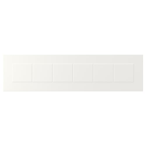 STENSUND white cabinets: framed, groove panels, fiberboard, lacquered finish.