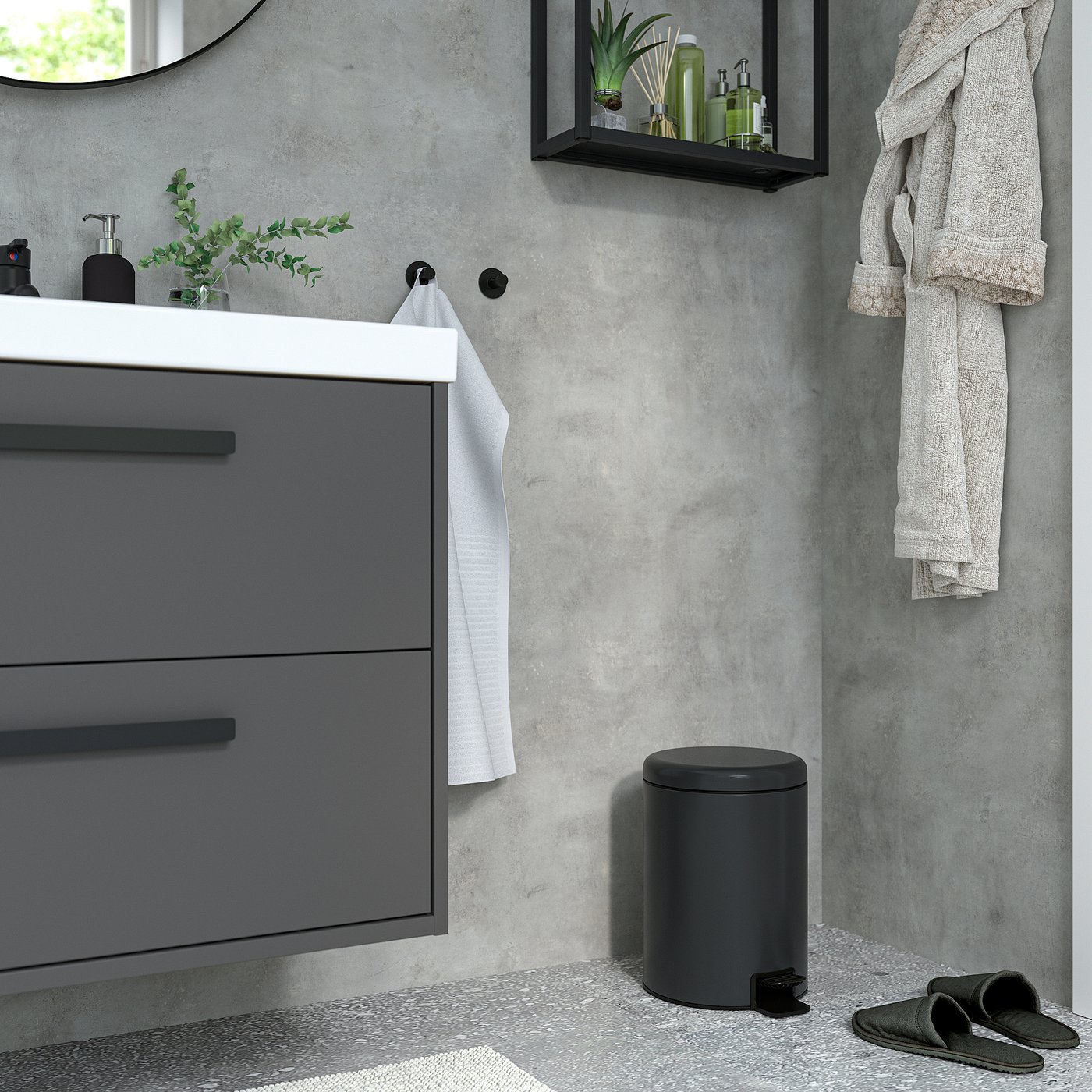STENTRAPPA pedal bin, anthracite, 9 l - IKEA