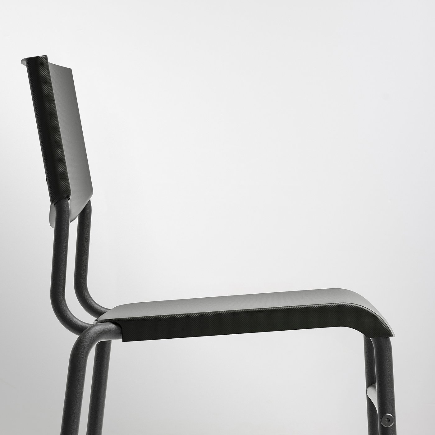 STIG bar stool with backrest, counter height black/black, 63 cm - IKEA