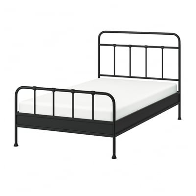 STJÄRNÖ Bed frame, anthracite/Lillhällan, 120x200 cm