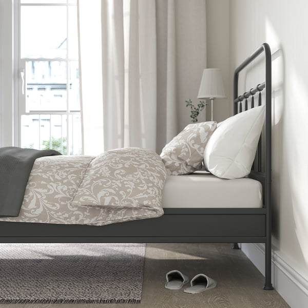 STJÄRNÖ Bed frame, anthracite/Lillhällan, 120x200 cm