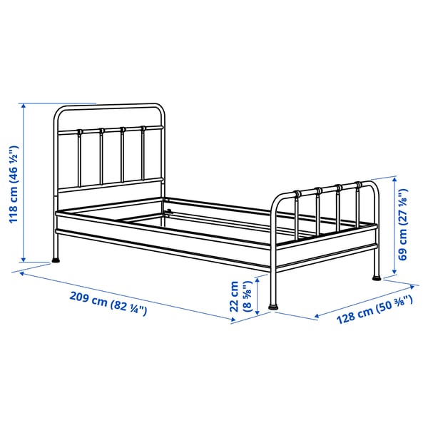 STJÄRNÖ Bed frame, white/Lillhällan, 120x200 cm