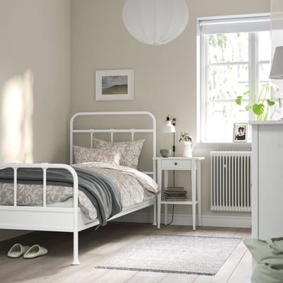 STJÄRNÖ Bed frame, white/Lönset, 90x200 cm