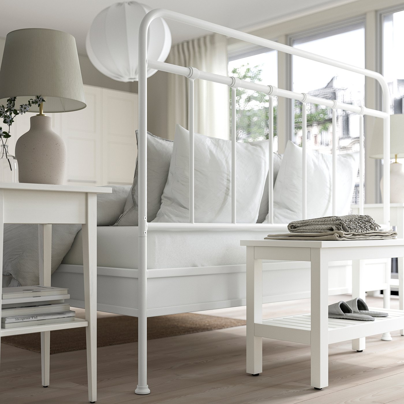 [IKEA] ベッド フルセット(140x200) STJÄRNÖ シェルノー ベッドフレーム, チャコール, 140x200 cm - IKEA