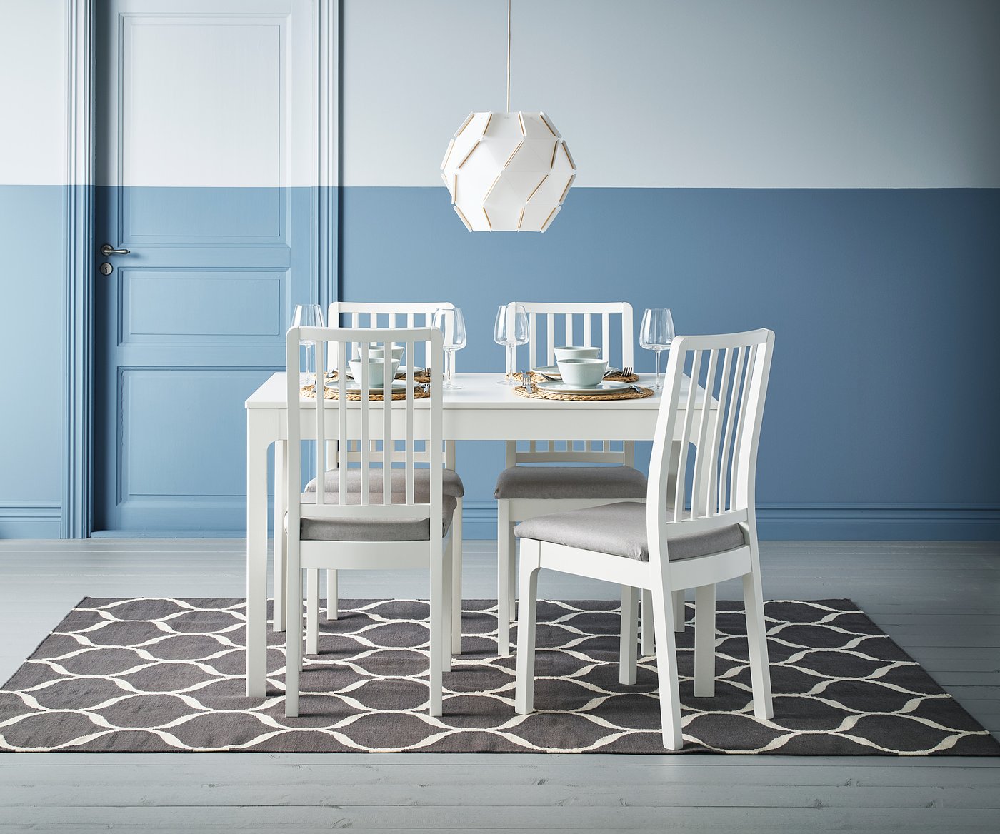 STOCKHOLM 2017 rug, flatwoven, handmade/net pattern grey