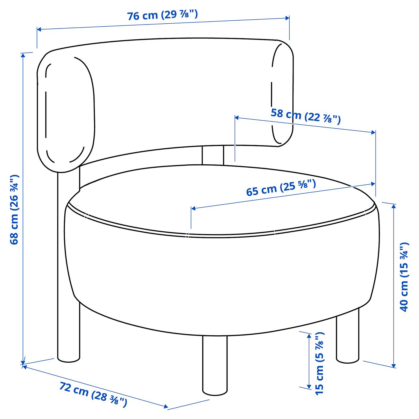 STOCKHOLM 2025 armchair, Djurmo grey/white - IKEA