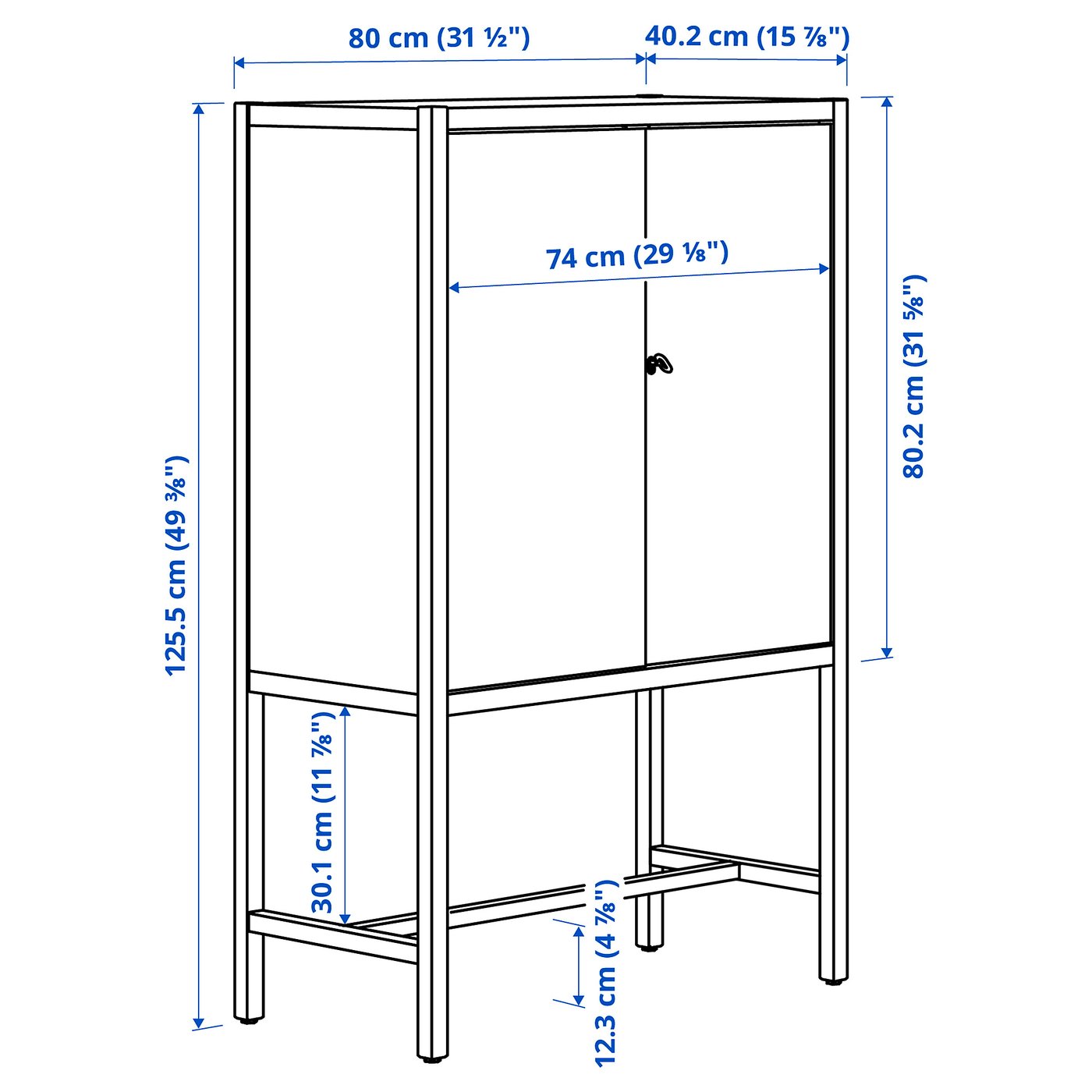 STOCKHOLM 2025 cabinet with 2 doors, green, 80x40x126 cm - IKEA