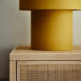 STOCKHOLM 2025 Cabinet with sliding doors, rattan/pine, 125x47x110 cm