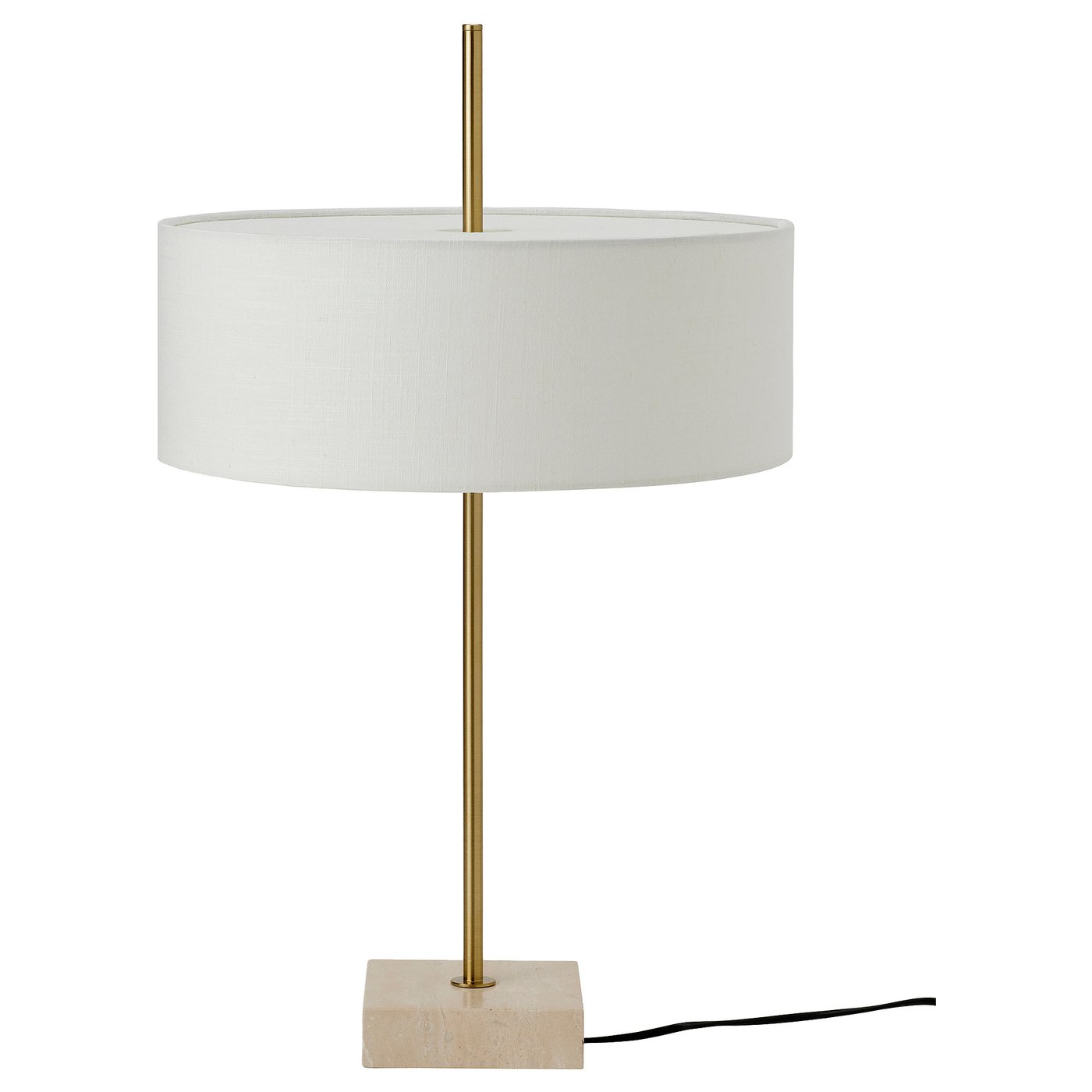 STOCKHOLM 2025 table lamp, white textile/brass-plated, 65 cm - IKEA