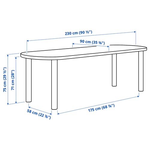 STOCKHOLM 2025 Table, oak veneer/oak veneer, 230x90 cm
